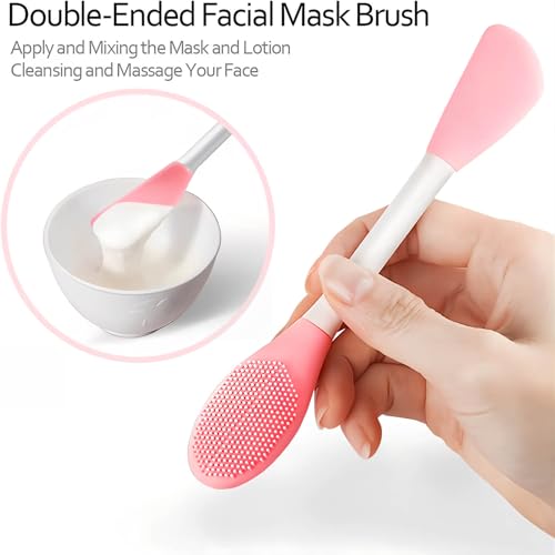 Silicone Facial Cleansing Brush & 2-in-1 Exfoliating Face Scrubber