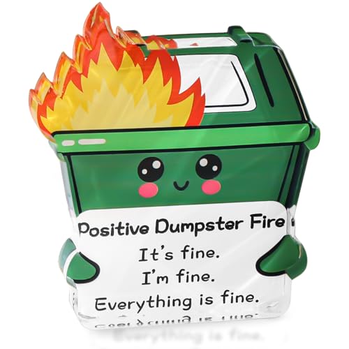 Emotional Support Dumpster Fire Acrylic Desk Decor - Funny Gift