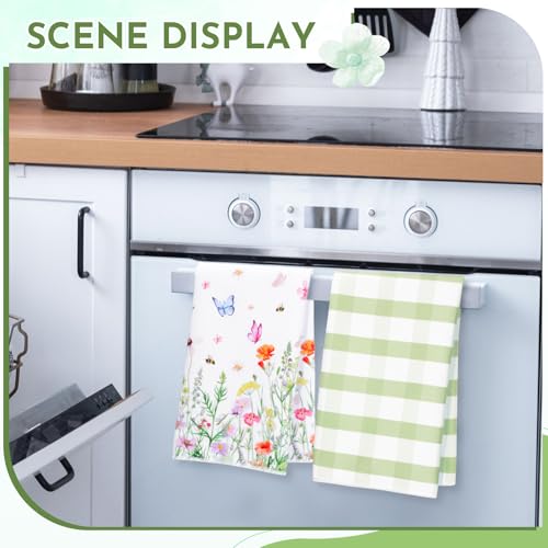 Tegeme Floral Kitchen Towels Set - 2 Pcs Wildflower Dish Towels