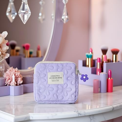 Tustao Purple Cosmetic Bag & Lipstick Holder Travel Pouch