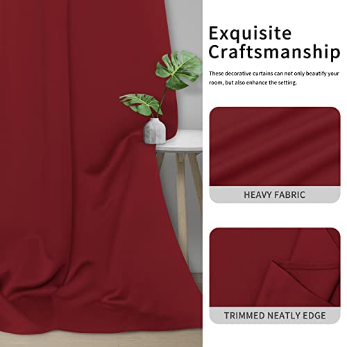 Easy-Going Christmas Red Blackout Curtains, 42x95 in, 2 Panels