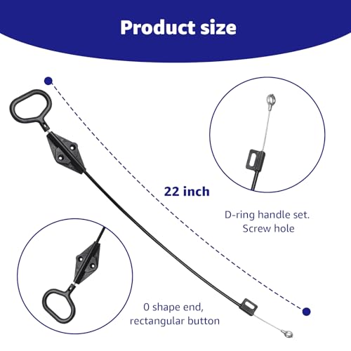 22-Inch Recliner Release Cable for Lazyboy Sofa - O-Shaped D-Ring