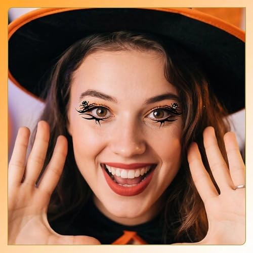 Ancnoz Halloween Eyeshadow Stickers Temporary Face Tattoos 4 Pairs