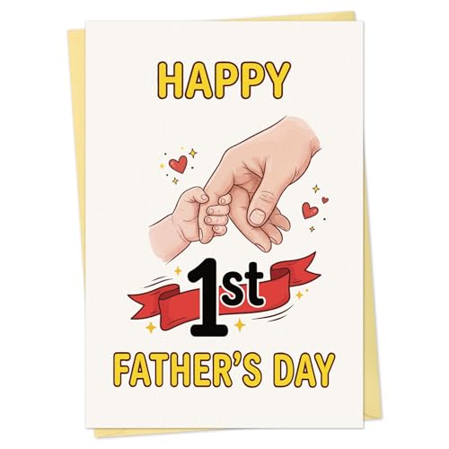 First Father's Day Card from Wife - Premium Keepsake Quality 5.5x8