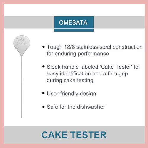Omesata Cake Tester Set - 4 Reusable Baking Doneness Sticks, 7.9 Inch Stainless Steel