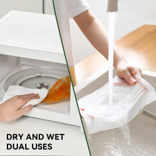 2-Ply Disposable Cleaning Washcloths, 100 Pack for Kitchen Use