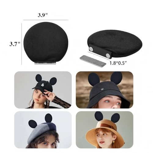 ZIYIZE Black Magnetic Mouse Ears for Hats - Clip-On Accessory