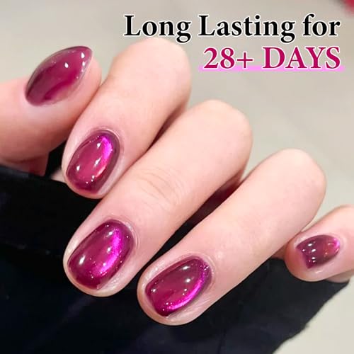 MTSSII Cat Eye Gel Nail Polish Sheer Pink Glass Jelly Magnetic Polish