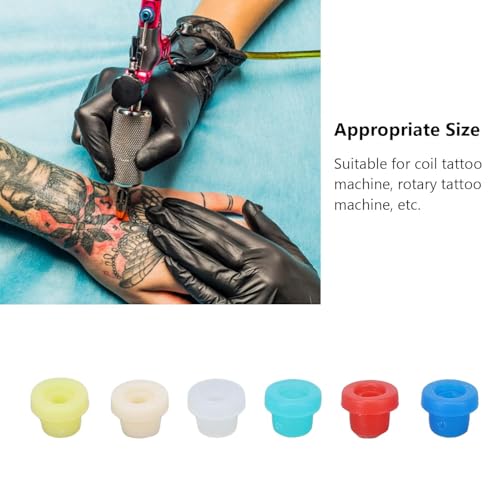 PurYupearl 100pcs Multicolour Tattoo Machine Needle Grommets Soft Rubber Nipples