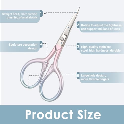 Sorcristy 3.5-Inch Facial Hair Grooming Scissors with PU Sheath