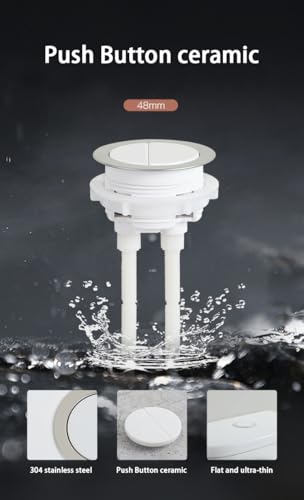 BKK HOME 48mm Dual Flush Toilet Button with Stainless Steel Ring