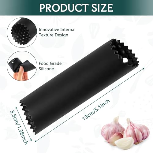 YOLCAR Silicone Garlic Peeler Tube - 2 Pack, Food-Safe, Easy Clean