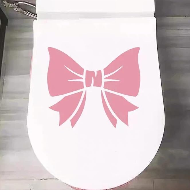 10" Pink Bow Toilet Decals - Cute Bathroom Decor for Girls