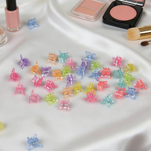 50 Pack Mini Butterfly Hair Clips Small Claw Clips for Women