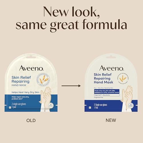 Aveeno Skin Relief Repairing Hand Mask Gloves - Triple Oat & Shea Butter
