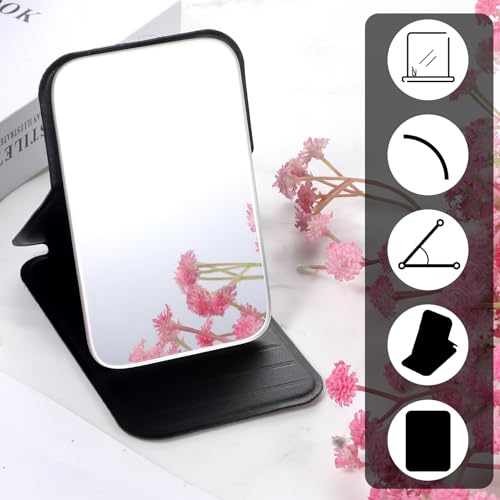 Gtziqa Foldable Travel Makeup Mirror with PU Leather Stand