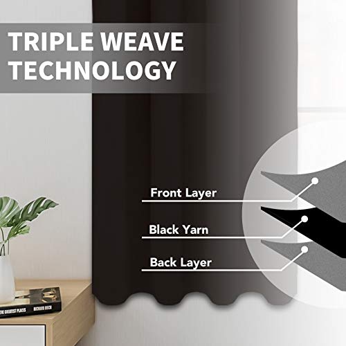 Easy-Going Blackout Curtains - 2 Panels, Thermal Insulated, Noise Reduction (52x96 in, Dark Brown)