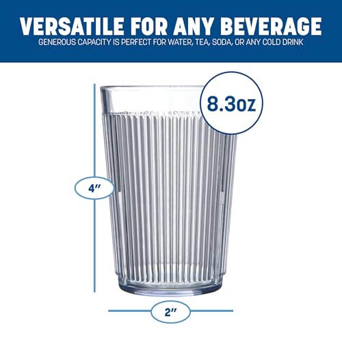 Carlisle Crystalon Stackable Plastic Tumbler - 8.4 oz Clear
