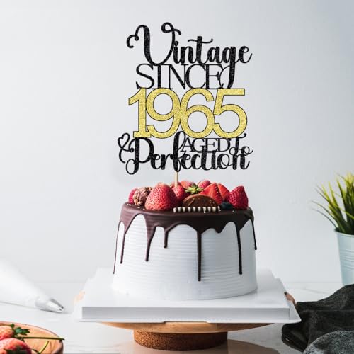 Vintage 1965 Aged To Perfection 61st Birthday Cake Topper