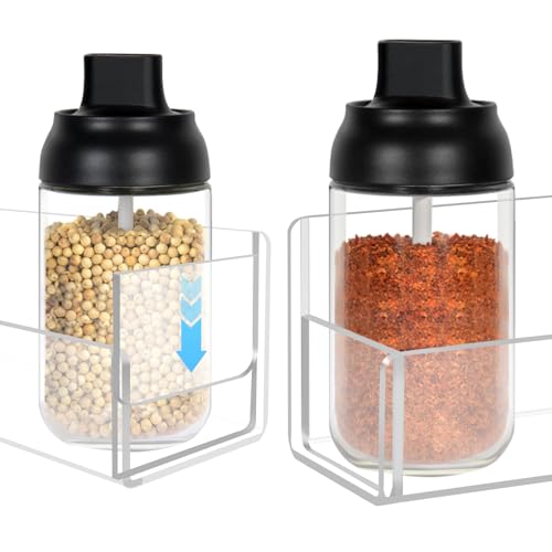 Clear Acrylic Spice Rack Wall Mount - 6 Inch, 2 Pack Organizer Shelf