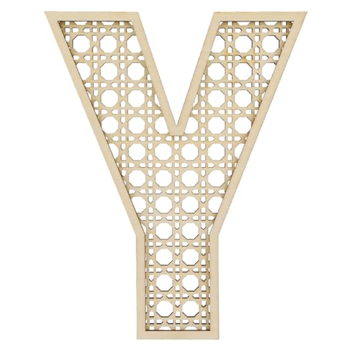 Wooden Rattan Letter Y - 8 Inch Boho Nursery Decor