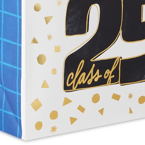 Large White Graduation Gift Bag with Tissue Paper - Class of 2025