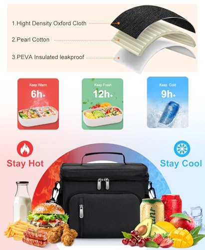Insulated Lunch Bag for Men & Women - 9L Leakproof Soft Cooler Tote