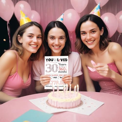 Funny 30th Birthday Card for Women - Rose Gold Design