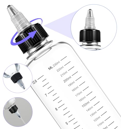 Hair Applicator Bottles 2-Pack Squeeze Root Dye & Oil Dispenser