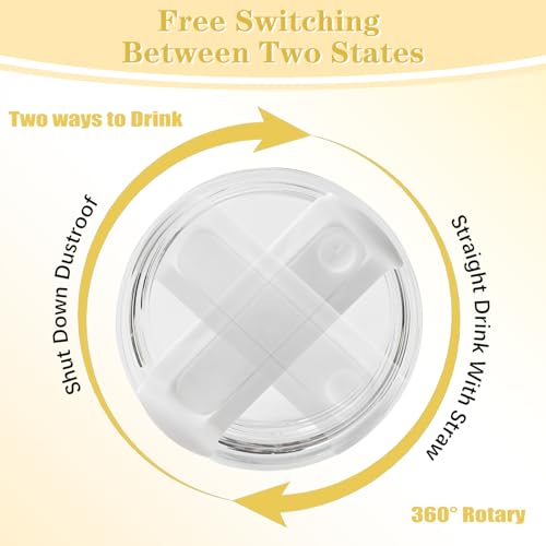 4 Pack Tumbler Lid Replacement for 40 oz Stanley Cup, 3.6in Spill Proof Clear Replacement Lids Fit for Stanley Travel Tumbler, Reusable Accessorie Cover