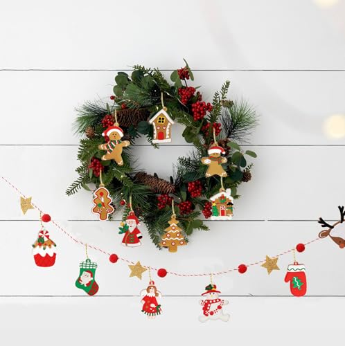 12PCS Gingerbread Man Ornaments - Cute Christmas Tree Decorations