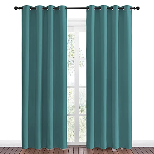 NICETOWN Thermal Insulated Blackout Curtains - Sea Teal, 55 x 86 Inch (2 Pack)