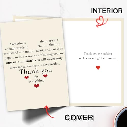 Thank You Card - Appreciation Gift for Teachers, Bosses & Friends