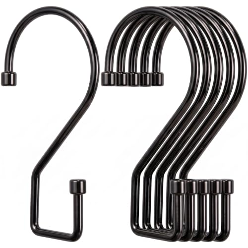 Heavy Duty S Hooks - 12 Pack Reversible Metal Hooks for Kitchen, Bathroom, Garden