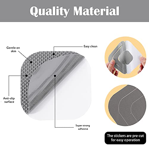 Patelai 20 Pcs Non-Slip Shower Stickers, Adhesive Bath Treads - Gray