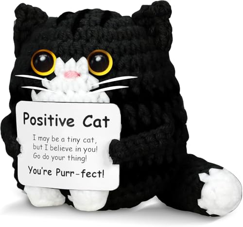 Handmade Emotional Support Crochet Cat Doll - Positive Gift for Cat Lovers