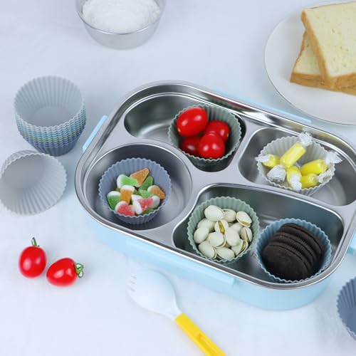 Grey Silicone Muffin Cups 12-Pack Reusable Cupcake Liners for Baking - SAWNZC
