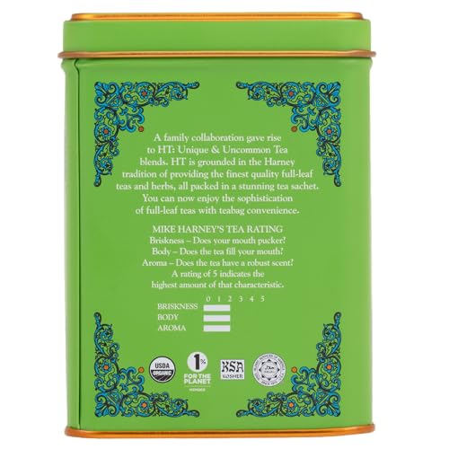 Harney & Sons Organic Supreme Green Tea, 20 Pyramid Sachets in Decorative Tin