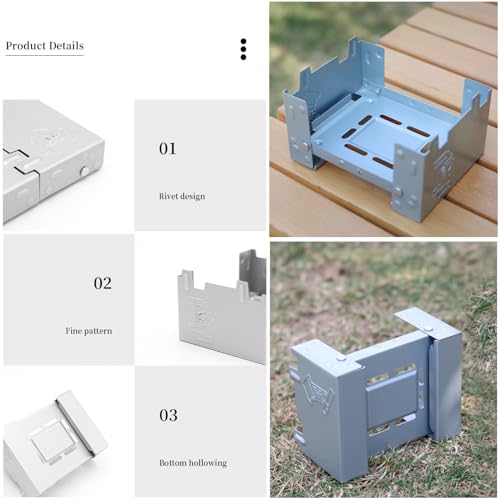 2 Pack Solid Fuel Stove Portable Compact Mini Foldable Solid Alcohol Spirit Wax Tablets Stand Burner for Camping Outdoor Backpacking Hiking Trekking Survival Picnic