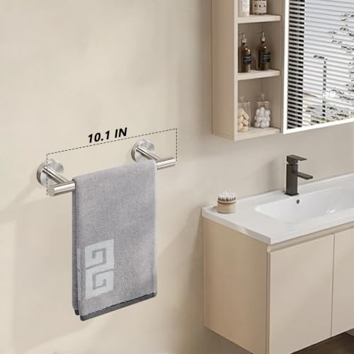 NearMoon 10-Inch Brushed Nickel Towel Bar - Wall Mounted Stainless Steel Rack