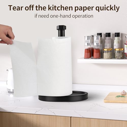 Beser·Win 6.7in Black Stainless Steel Countertop Paper Towel Holder