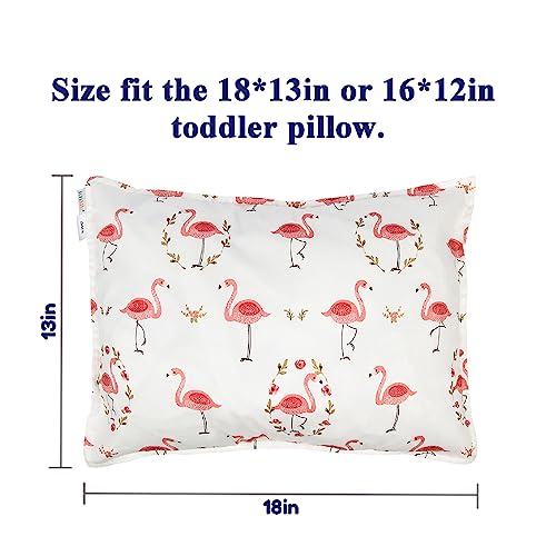 ALVABABY 2-Pack Toddler Pillowcases, Soft 100% Cotton, Fits 13x18 Inch Pillows