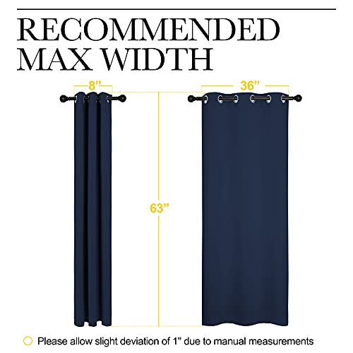 NICETOWN Navy Blackout Curtains - 42"W x 63"L Energy Efficient Drapes (2 Pack)