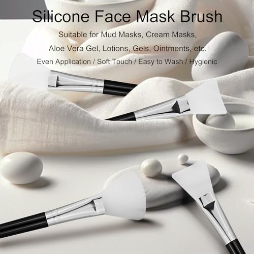 Kootinn Silicone Face Mask Brush Applicator Set - 4 Pcs Black