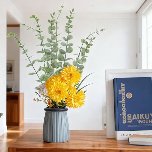 10pcs Artificial Eucalyptus Stems, 14.5in Realistic Fake Greenery Branches