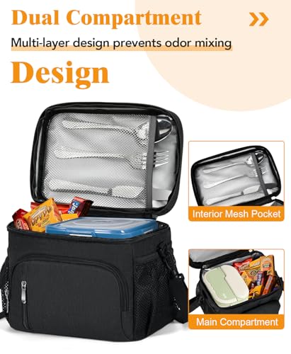 Insulated Lunch Bag for Men & Women - 9L Leakproof Soft Cooler Tote