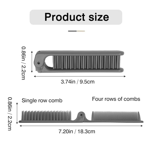 Zoolinn 3-Piece Pocket Folding Comb Set – Dual-Headed Travel Hair Brushes