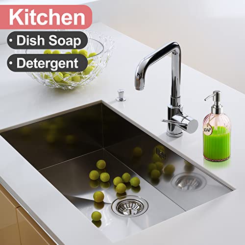 MOCLIF 16oz Clear Glass Soap Dispenser with Stainless Steel Pump