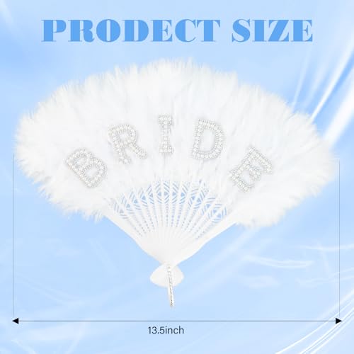 Chanaco Bride to Be Feather Hand Fan for Bachelorette Party Decorations