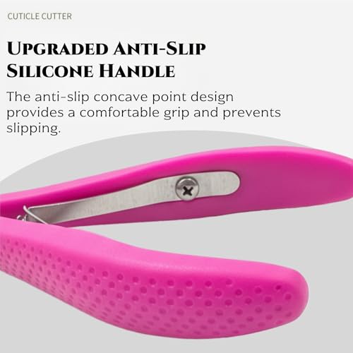 Cuticle Trimmer Stainless Steel Professional Nail Cutter with Silicone Handle